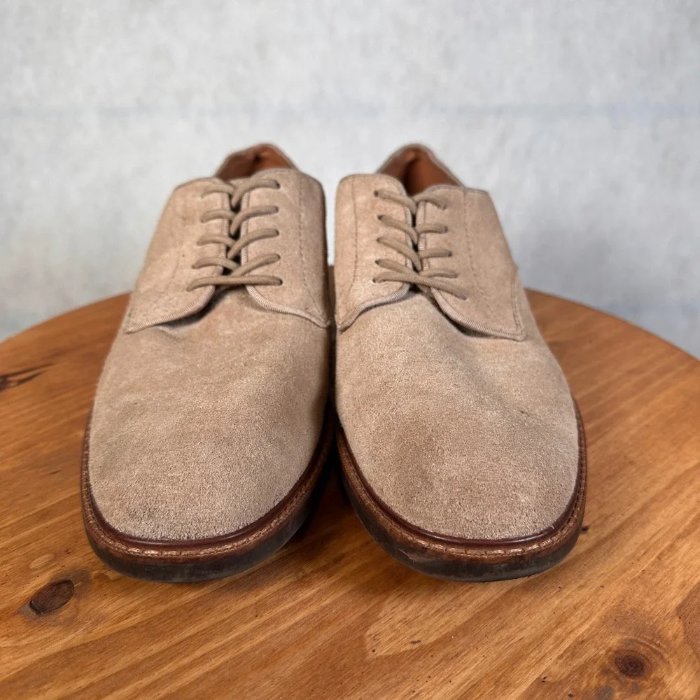 Vince Camuto Derby Shoes Mens 11 Tan Suede Good Lace Up Business Casual Classic